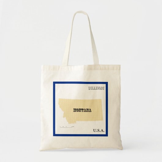 Tote Bag - Montana State Map with City トートバッグ (正面)