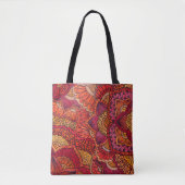 Tote bag motif mehndi mandala orange トートバッグ (正面)
