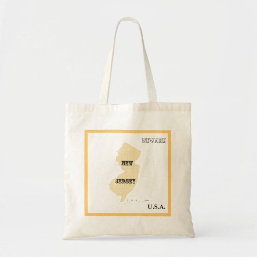Tote Bag - New Jersey Map with City トートバッグ (正面)