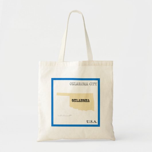 Tote Bag - Oklahoma State Map with City トートバッグ (正面)