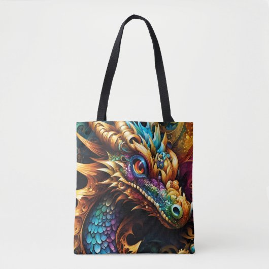 Tote bag original Dragon dans le style steampunk トートバッグ (正面)