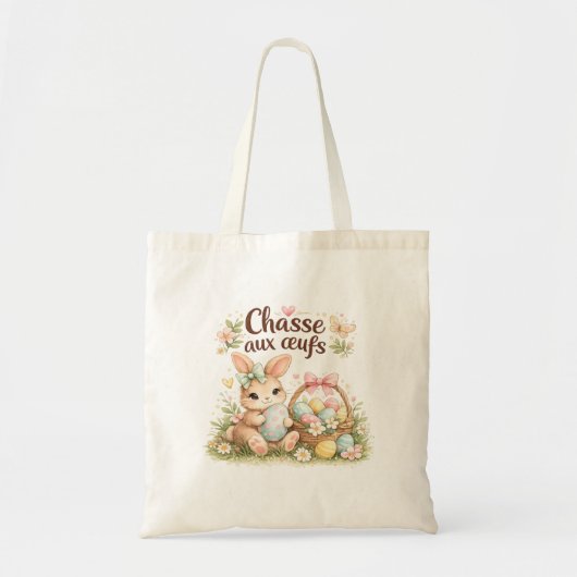 Tote Bag Pâques "Chasse aux œufs" トートバッグ (正面)