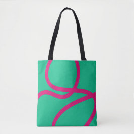 Tote Bag – Pink Lines on Green トートバッグ