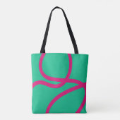 Tote Bag – Pink Lines on Green トートバッグ (裏面)