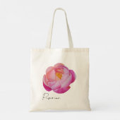 Tote bag pivoine rose aquarelle トートバッグ (裏面)
