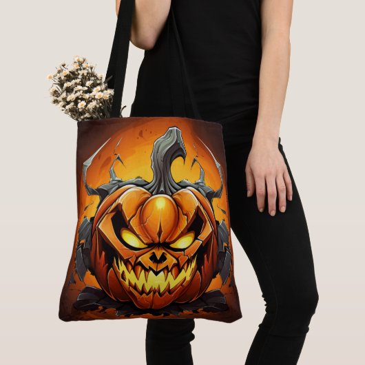 Tote Bag Psychotic Pumpkin トートバッグ (クローズアップ)