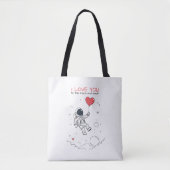 Tote-Bag Saint-Valentin - "Love You to the Moon" トートバッグ (正面)