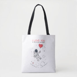 Tote-Bag Saint-Valentin - "Love You to the Moon" トートバッグ