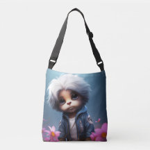 Tote Bag small with white hair