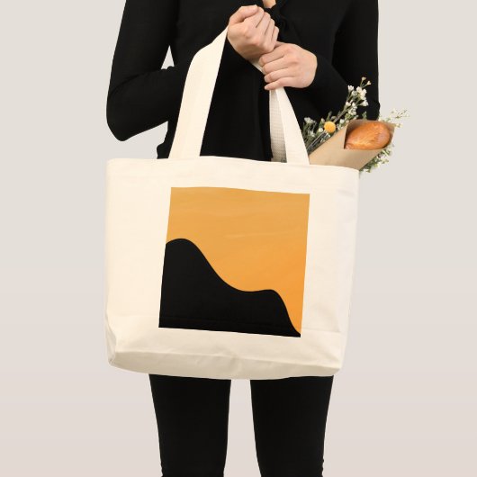 Tote Bag Sunset Mountain silhouette go to bag ラージトートバッグ (正面(商品))