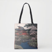Tote bag - Temple on the river - Japan トートバッグ (正面)