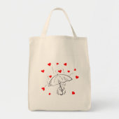 Tote Bag Umbrella Love Red Hearts トートバッグ (正面)