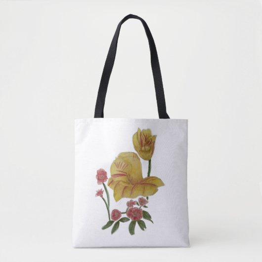 Tote Bag Watercolour Flower Design トートバッグ (正面)