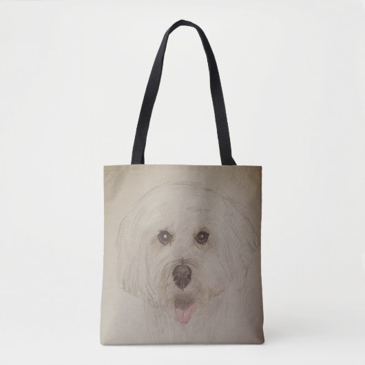 Tote Bag Watercolour Pencil Dog Design トートバッグ (正面)