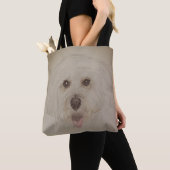 Tote Bag Watercolour Pencil Dog Design トートバッグ (クローズアップ)