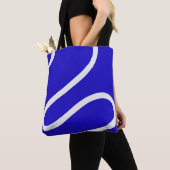 Tote Bag – White Lines on Blue トートバッグ (クローズアップ)