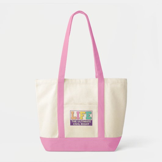 Tote bag with a pro-life message. トートバッグ (正面)