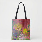 Tote bag  with abstract flora トートバッグ (正面)
