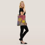 Tote bag with abstract flora トートバッグ (モデル)