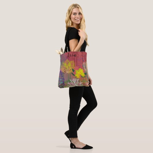 Tote bag  with abstract flora トートバッグ (モデル)
