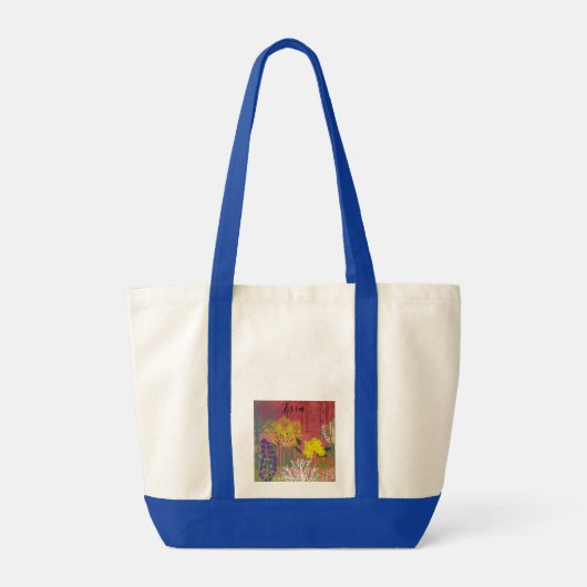 Tote bag with abstract flora トートバッグ (裏面)