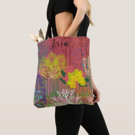 Tote bag  with abstract flora tasche トートバッグ