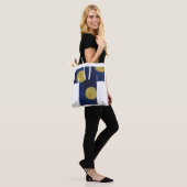 Tote bag with blue and gold nagajuban design トートバッグ (モデル)