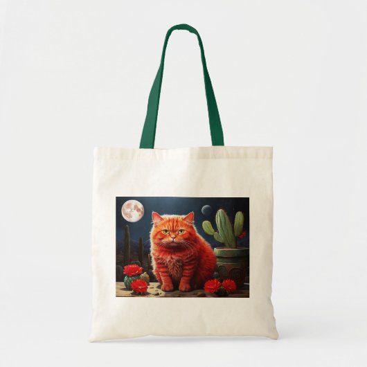 Tote Bag with Cat Illustration トートバッグ (正面)