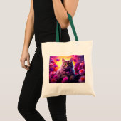 Tote Bag with Cat Illustration トートバッグ (正面(商品))