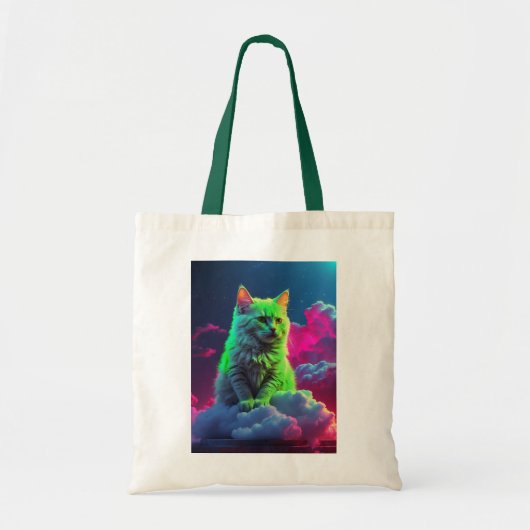 Tote Bag with Cat Illustration トートバッグ (正面)