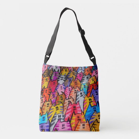 Tote bag with cats クロスボディバッグ (裏面)