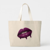 Tote Bag with dripping pixalated lip  ラージトートバッグ (裏面)