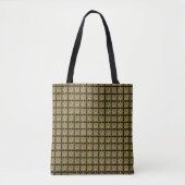 Tote bag with gold leaf design on black background トートバッグ (正面)