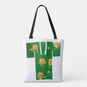 Tote bag with green and yellow nagajuban design トートバッグ (裏面)