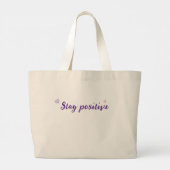 Tote bag with heart design - Stay positive  ラージトートバッグ (裏面)