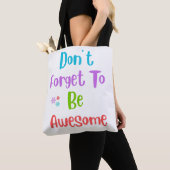 Tote Bag with motivational colorful quote トートバッグ (クローズアップ)