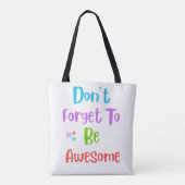Tote Bag with motivational colorful quote トートバッグ (裏面)