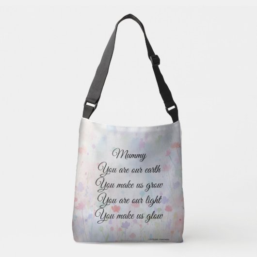  Tote bag, with sentimental Mothers day verse. クロスボディバッグ (正面)