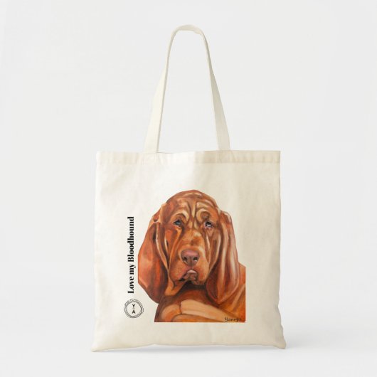 tote bag with the bloodhound from the oil painting トートバッグ (正面)