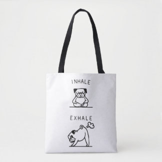 Tote BagPug Breathing Exercise トートバッグ