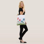 Tote -Flower Design with smiley face トートバッグ (モデル)