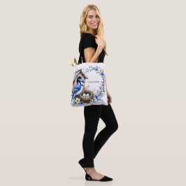 Tote Geai bleu sur nichoir – Illustration florale トートバッグ