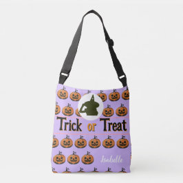 Tote halloween trick or treat whit name  violet クロスボディバッグ