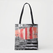 Tote – Red Pulse Abstract Design トートバッグ (正面)