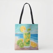 Tote Refreshing Summer Mojito by the Beach トートバッグ (正面)