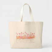 Tote with flamingos ラージトートバッグ (正面)