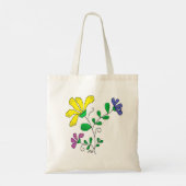 Tote with Whimsical Flower Design トートバッグ (裏面)