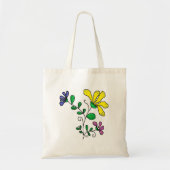 Tote with Whimsical Flower Design トートバッグ (正面)