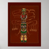 Totem Native American Folk Art ポスター (正面)