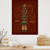 Totem Native American Folk Art ポスター (キッチン)